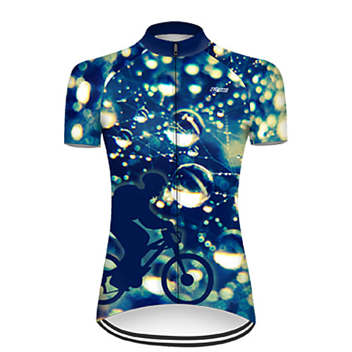 

21Grams Women's Short Sleeve Cycling Jersey Nylon Polyester Blue 3D Gradient Bike Jersey Top Mountain Bike MTB Road Bike Cycling Breathable Quick Dry Ultraviolet Resistant Sports Clothing Apparel