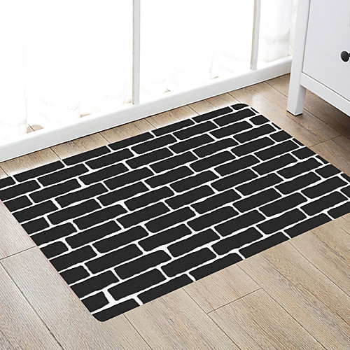 

Brick Wall Cut Modern Bath Mats Nonwoven / Memory Foam Novelty Bathroom