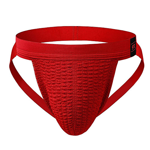 

Men's Jockstrap Athletic Supporters Athleisure Underwear Briefs Bottoms Fitness Gym Workout Performance Running Training Breathable Quick Dry Soft Sport White Black Blue Red Green / Stretchy