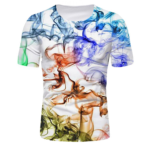 

Men's T shirt Shirt Graphic Print Short Sleeve Daily Tops Basic Round Neck Blue