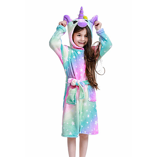 

Kid's Kigurumi Pajamas Bathrobe Oodie Unicorn Flying Horse Onesie Pajamas Flannelette Rainbow Cosplay For Boys and Girls Animal Sleepwear Cartoon Festival / Holiday Costumes