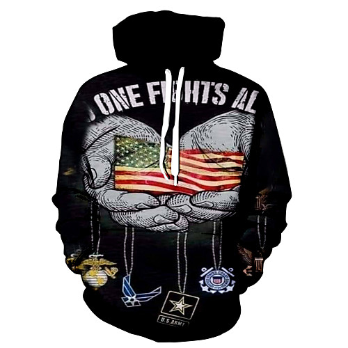 

Men's Hoodie Graphic Hooded Daily 3D Print Basic Hoodies Sweatshirts Black