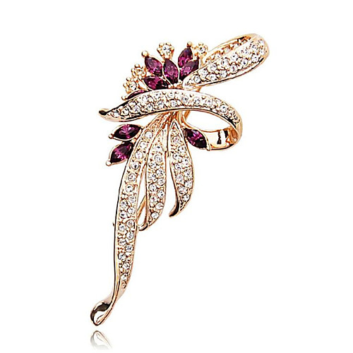 

Women's Cubic Zirconia Brooches Geometrical Flower Stylish Imitation Diamond Brooch Jewelry Blue Purple Gold For Casual / Daily Festival