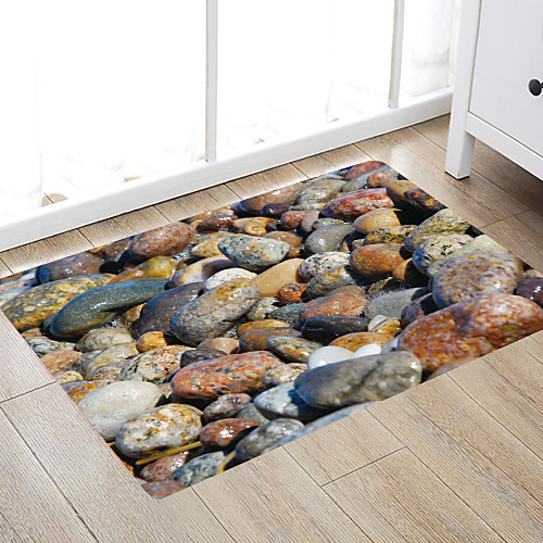 

A Variety Of Pebbles Modern Bath Mats Nonwoven / Memory Foam Novelty Bathroom