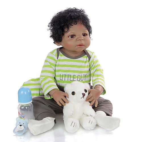 

KEIUMI 22 inch Black Dolls Reborn Doll Baby & Toddler Toy Reborn Toddler Doll Baby Boy Gift Cute Washable Lovely Parent-Child Interaction Full Body Silicone 23D39-C231-T19 with Clothes and Accessories