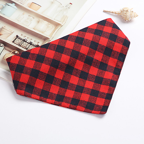 

Dog Cat Bandanas & Hats Dog Bandana Dog Bibs Scarf Plaid / Check Casual / Sporty Cute Party Sports Dog Clothes Puppy Clothes Dog Outfits Adjustable Black Red Blue Costume for Girl and Boy Dog Cotton S