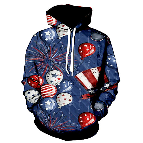 

Men's Hoodie Graphic Hooded Daily 3D Print Basic Hoodies Sweatshirts Blue