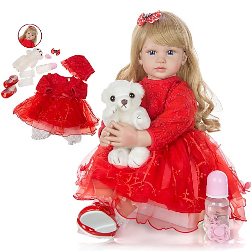 

KEIUMI 24 inch Reborn Doll Baby & Toddler Toy Reborn Toddler Doll Baby Girl Gift Cute Lovely Parent-Child Interaction Tipped and Sealed Nails Half Silicone and Cloth Body with Clothes and Accessories