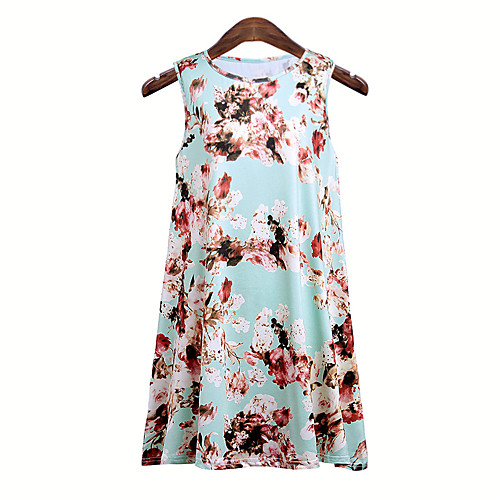 

Women's Tank Top Floral Flower Round Neck Beach Tops Rainbow
