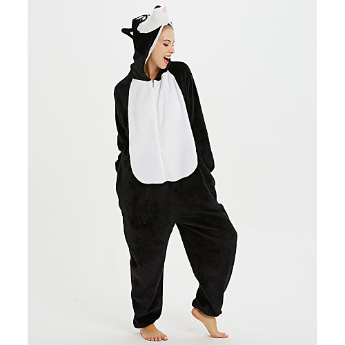 

Adults' Kigurumi Pajamas Dog Onesie Pajamas Flannel Fabric Black Cosplay For Men and Women Animal Sleepwear Cartoon Festival / Holiday Costumes / Leotard / Onesie