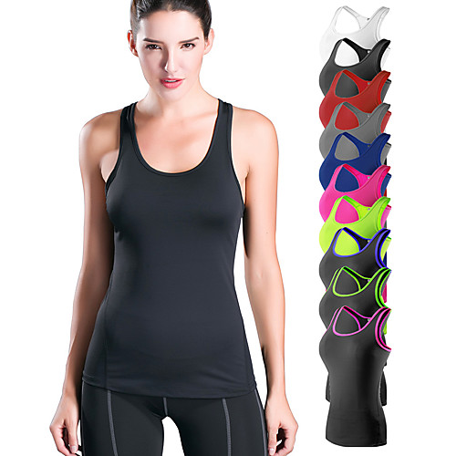 

YUERLIAN Women's Yoga Top Summer Racerback Red Blue Pink Fuchsia Gray Spandex Yoga Fitness Gym Workout Vest / Gilet Base Layer Tank Top Sport Activewear Quick Dry Lightweight Breathable Compression
