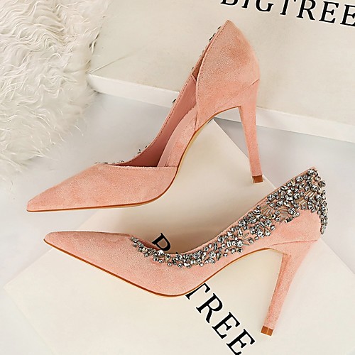 

Women's Heels Stiletto Heel Pointed Toe Daily PU Solid Colored Black Red Pink
