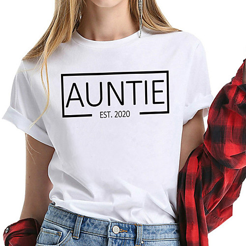 

Women's T shirt Graphic Prints Print Round Neck Tops 100% Cotton Basic Basic Top White Black Yellow
