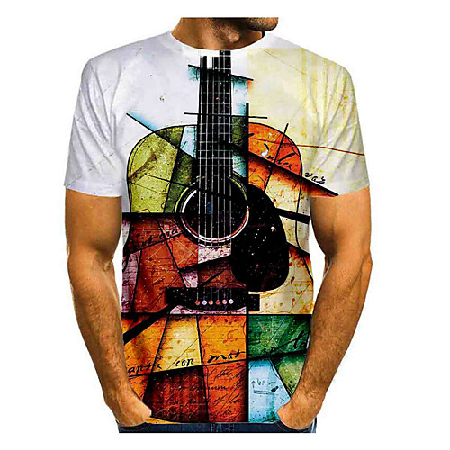 

Men's T shirt Graphic Print Short Sleeve Daily Tops Basic Rainbow