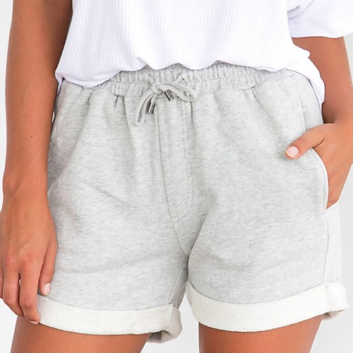 

Women's Basic Loose Shorts Pajamas Pants Solid Colored Black Gray