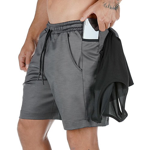 

Men's Running Shorts Athleisure Bottoms Towel Loop Drawstring Fitness Gym Workout Performance Running Training Breathable Quick Dry Soft Normal Sport White Black Grey / Micro-elastic
