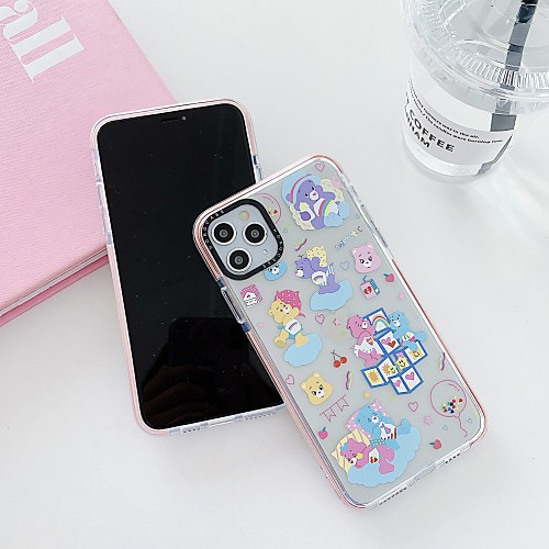 

Case For APPLE iPhone 7 8 7plus 8plus XR XS XSMAX X SE 11 11Pro 11ProMax Transparent Back Cover Word Phrase Cartoon Rainbow Bear TPU