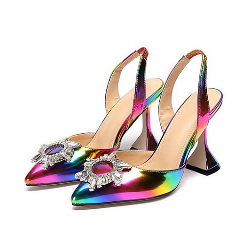 

Women's Loafers & Slip-Ons Flare Heel Pointed Toe Daily Synthetics Rainbow