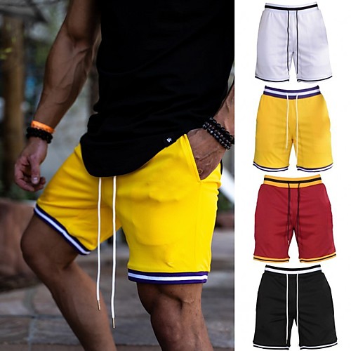 

Men's Running Shorts Bermuda Shorts Athleisure Bottoms Drawstring Summer Fitness Gym Workout Performance Running Training Quick Dry Breathable Soft Normal Sport Black / Red Yellow Red White Black