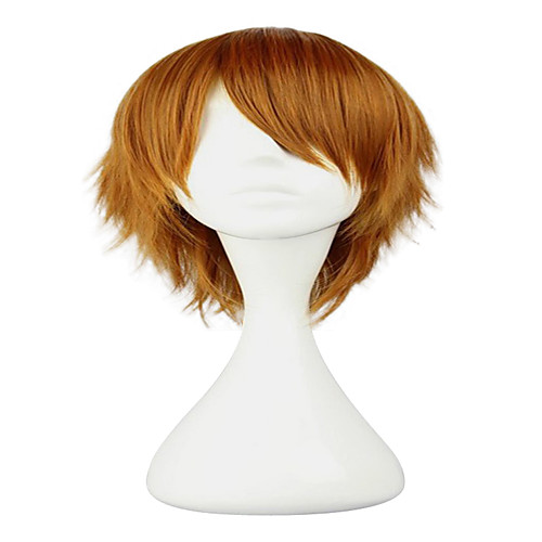 

Black Butler Alois Trancy Cosplay Wigs Men's Layered Haircut 12 inch Heat Resistant Fiber Curly Orange Teen Adults' Anime Wig