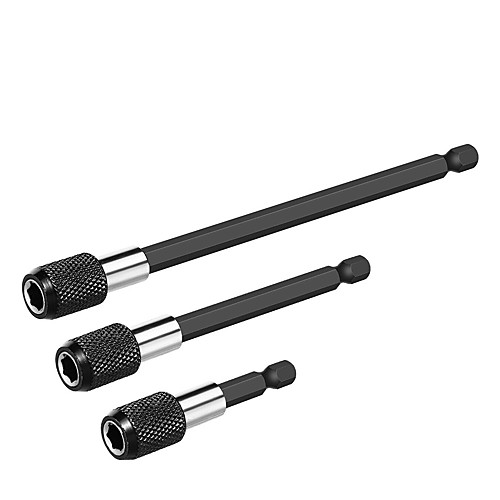 

3pcs magnetic screwdriver extension quick release 1/4in hex shank holder drill bit(black)