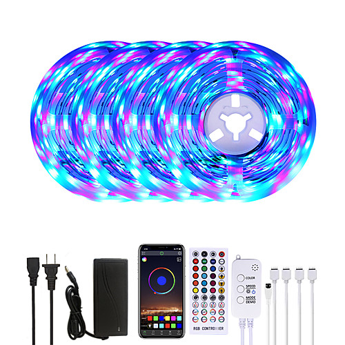 

20M LED Strip Lights RGB LED Light Strip Music Sync 1200LEDs LED Strip 2835 SMD Color Changing LED Strip Light Bluetooth Controller and 40 Key Remote LED Lights for Bedroom Home Party