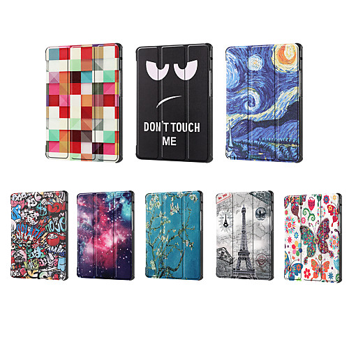 

Case For Huawei MatePad matepad T8 Shockproof Flip Full Body Cases Geometric Pattern Eiffel Tower PU Leather TPU flower painting word stars sky