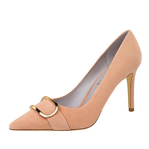 

Women's Heels Pumps Pointed Toe Daily PU Solid Colored Black Red Pink