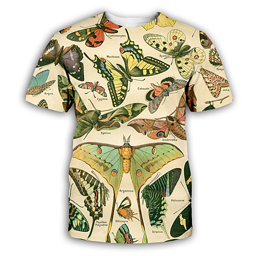 

Men's T shirt Shirt Graphic Print Short Sleeve Party Tops Exaggerated Round Neck Rainbow