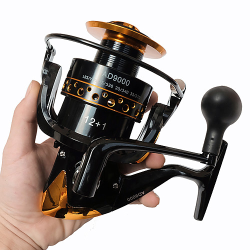 

Spinning Reel 13KG Max Drag Powerful 5.2:1 Gear Ratio, 121 Ball Bearings Ultra Smooth, Lightweight Fishing Reel, Size 2000~9000 for Freshwater or Saltwater