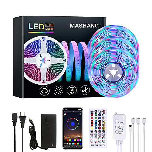 

Bright RGBW LED Strip Lights 15M Music Sync Smart LED Lights Tiktok Lights 3510LEDs SMD 2835 Color Changing with 40 keys Remote Bluetooth Controller for Home Bedroom TV Back Lights DIY Deco