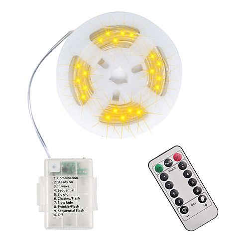 

10m 100 LEDs IP68 Waterproof Casing String Lights Outdoor String Lights 1 13Keys Remote Controller Warm White White Dimming Timing 8 Mode Flashes Waterproof Outdoor AA Batteries Powered Garden