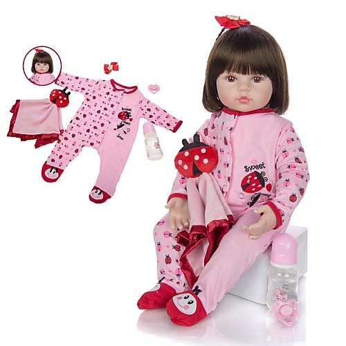 

KEIUMI 24 inch Reborn Doll Baby & Toddler Toy Reborn Toddler Doll Baby Girl Gift Cute Lovely Parent-Child Interaction Tipped and Sealed Nails Half Silicone and Cloth Body with Clothes and Accessories