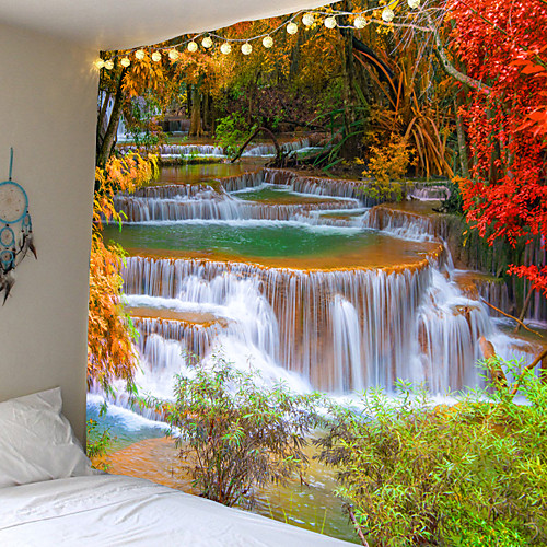 

Modern landscape theme majestic waterfall tapestries wall hanging decorative cloth background cloth cloth