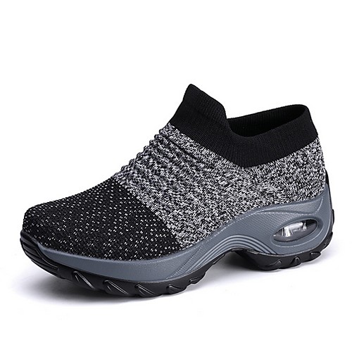 

Women's Trainers Athletic Shoes Sneakers Flyknit Shoes Round Toe Sporty Casual Daily Running Shoes Walking Shoes Knit Tissage Volant Winter Purple Black Gray