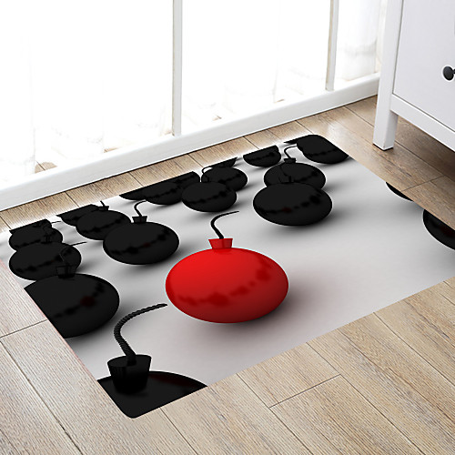 

Black Bomb Black Red Bomb Modern Bath Mats Nonwoven / Memory Foam Novelty Bathroom