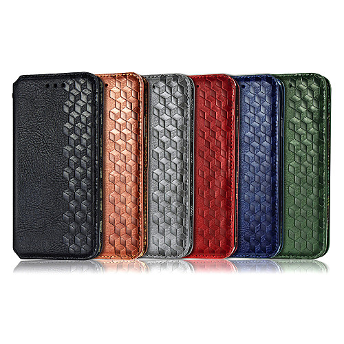 

Phone Case For Motorola Full Body Case Leather Wallet Card Moto G8 Power Lite Wallet Card Holder with Stand Geometric Pattern Solid Color PU Leather