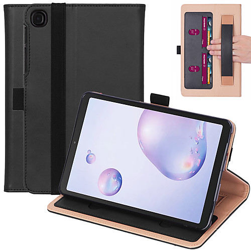 

Case For Samsung Galaxy TAB A7 T500 T505 Card Holder with Stand Flip Full Body Cases Solid Colored PU Leather HAND HOLDER