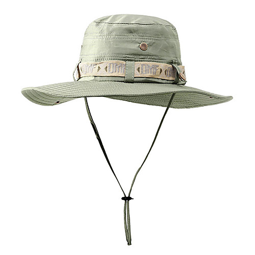 

Men's Women's 1 PCS Sun Hat Fishing Hat Hiking Hat Boonie hat Wide Brim Outdoor Windproof Sunscreen UV Resistant Breathable Nylon Solid Color Dark Green Khaki Green for Camping / Hiking Hunting
