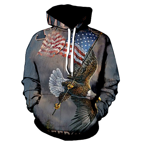 

Men's Hoodie Graphic National Flag Hooded Daily Basic Hoodies Sweatshirts Brown