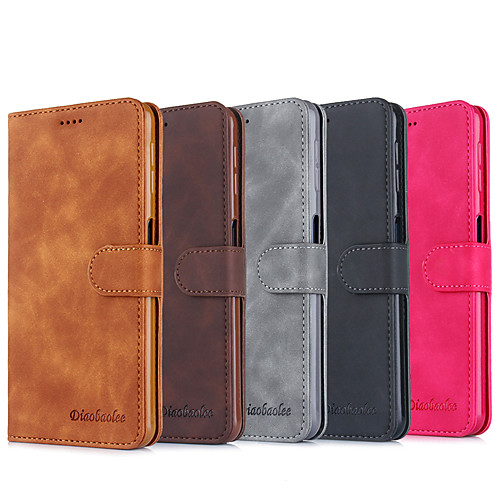 

Case For Samsung Galaxy A70S A40S A71 Card Holder Flip Full Body Cases Solid Colored PU Leather
