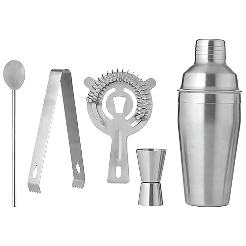

Insulated Cocktail Shaker Mixer 550ml Cocktail Shaker Mixer Set of 5 with Strainer Jigger Bar Spoon Ice Tong and Ice Strainer