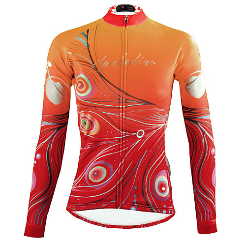 

ILPALADINO Women's Long Sleeve Cycling Jersey Winter Elastane Yellow Floral Botanical Bike Top Mountain Bike MTB Road Bike Cycling Ultraviolet Resistant Quick Dry Breathable Sports Clothing Apparel