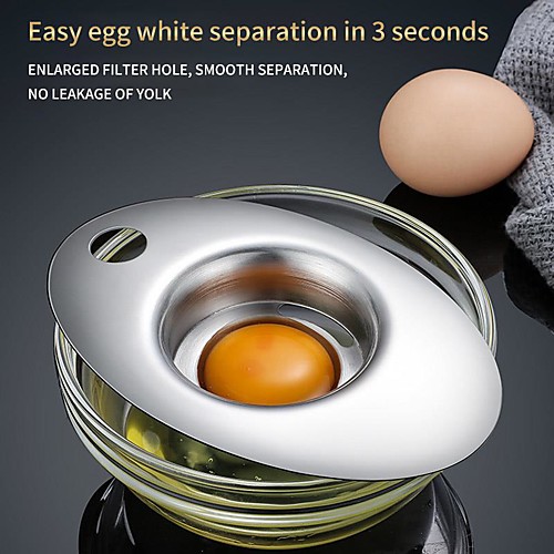 

Egg Separator Stainless Steel White Yolk Divider Filter Kitchen Supplies Practical Economical and Convenient Divider