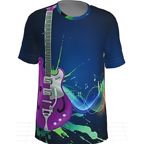 

Men's T shirt Graphic Daily Short Sleeve Tops Basic Blue