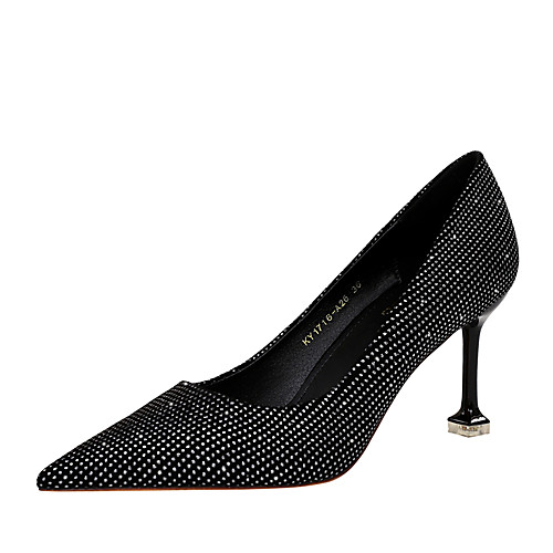 

Women's Heels 2021 Pumps Pointed Toe Sexy Party & Evening Suede Rhinestone Solid Colored Black