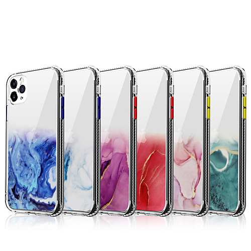 

Phone Case For Apple Back Cover iPhone 12 Pro Max 11 SE 2020 X XR XS Max 8 7 Transparent Transparent Glitter Shine Marble TPU