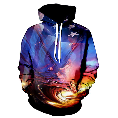 

Men's Hoodie Graphic National Flag Hooded Daily 3D Print Basic Hoodies Sweatshirts Blue