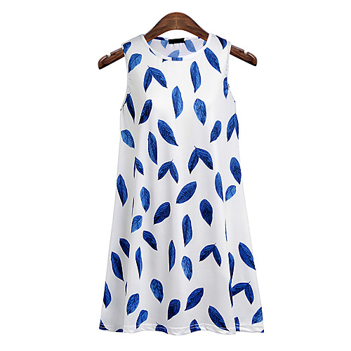 

Women's Tank Top Floral Flower Round Neck Beach Tops White