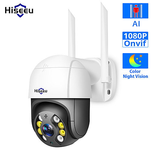 

Hiseeu WHD812B 1080P Full-color Night Vision IP Camera Speed Dome WIFI Camera 2MP Outdoor Wireless 4x Digital Zoom PTZ Security Camera Cloud-SD Slot 2-Way Audio Network CCTV Surveillance
